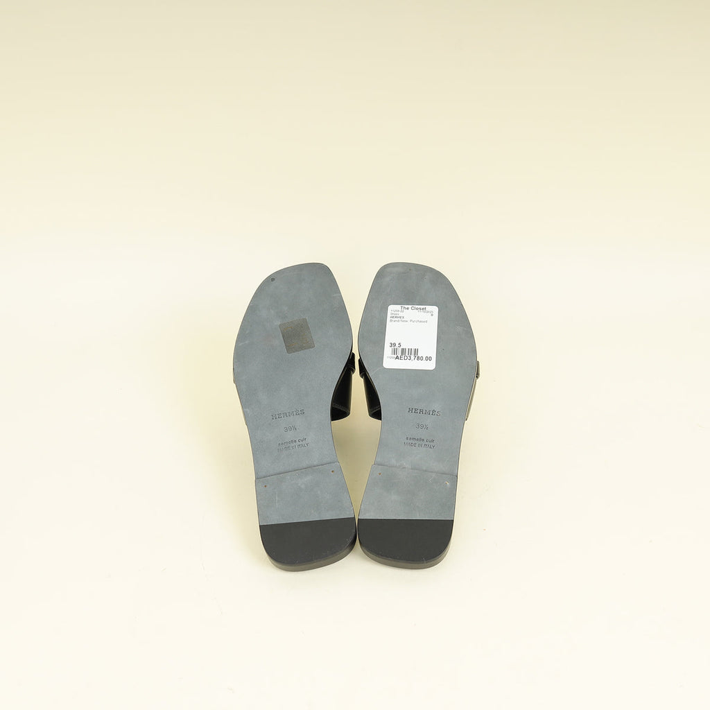 Hermes Noir Giulia Sandal 39.5
