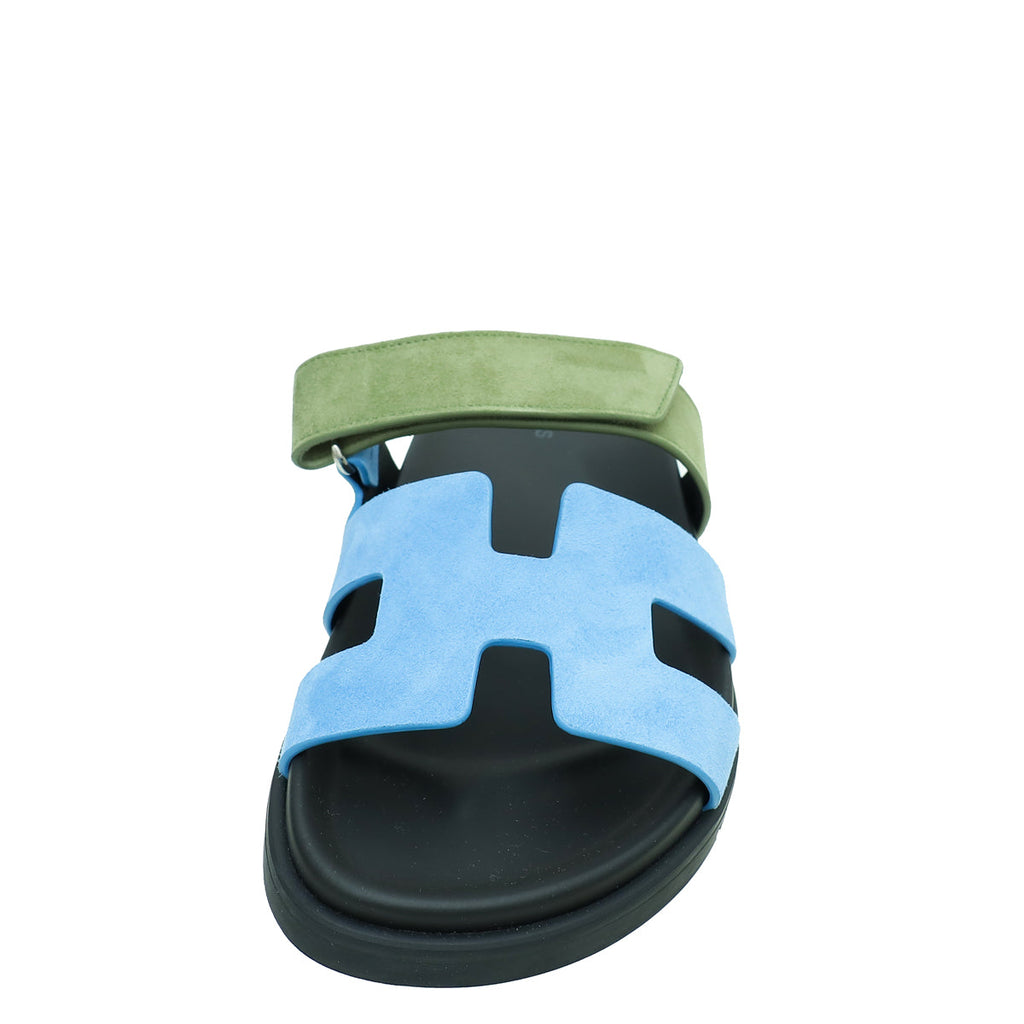 Hermes Bicolor Suede Goatskin Chypre Sandals 39.5