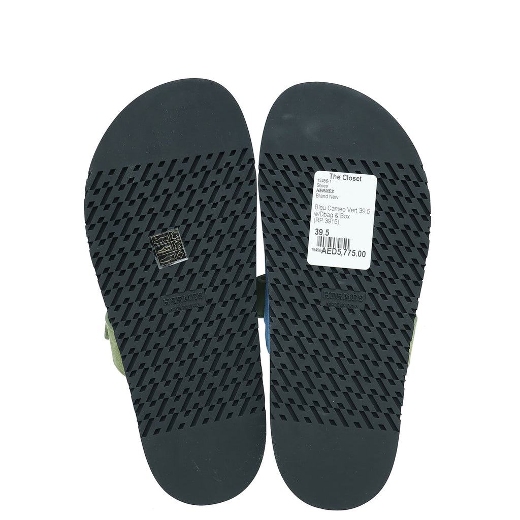 Hermes Bicolor Suede Goatskin Chypre Sandals 39.5