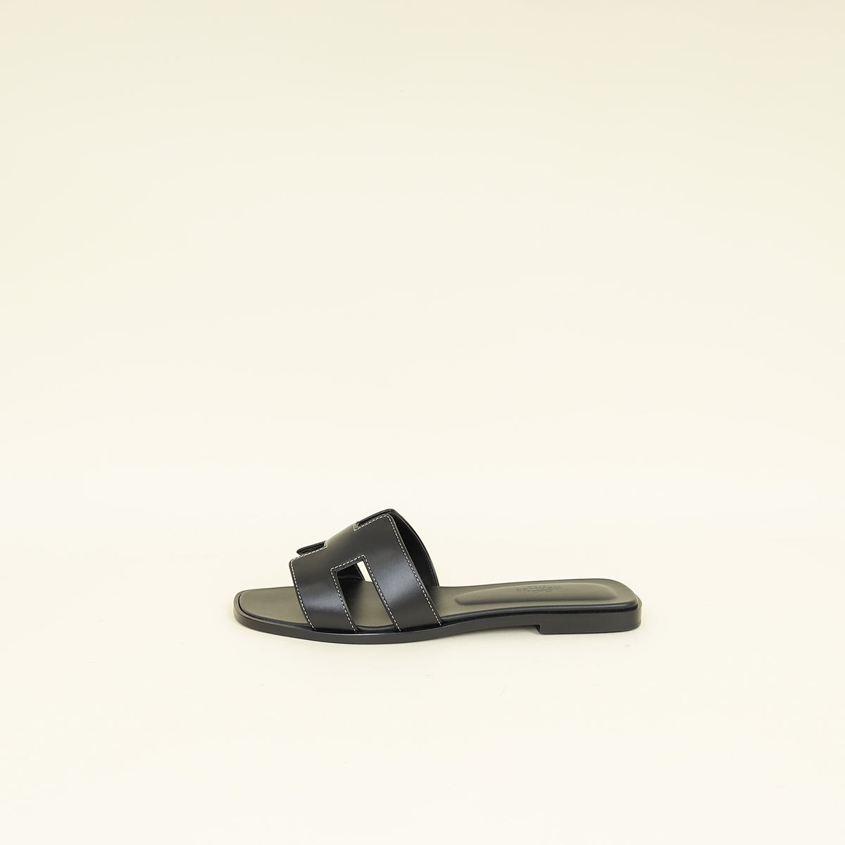 Hermes Noir Oran Sandal 39.5