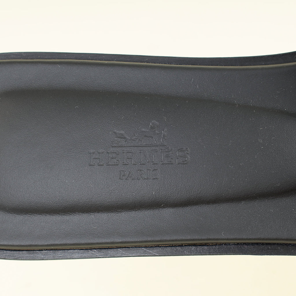 Hermes Noir Oran Sandal 39.5