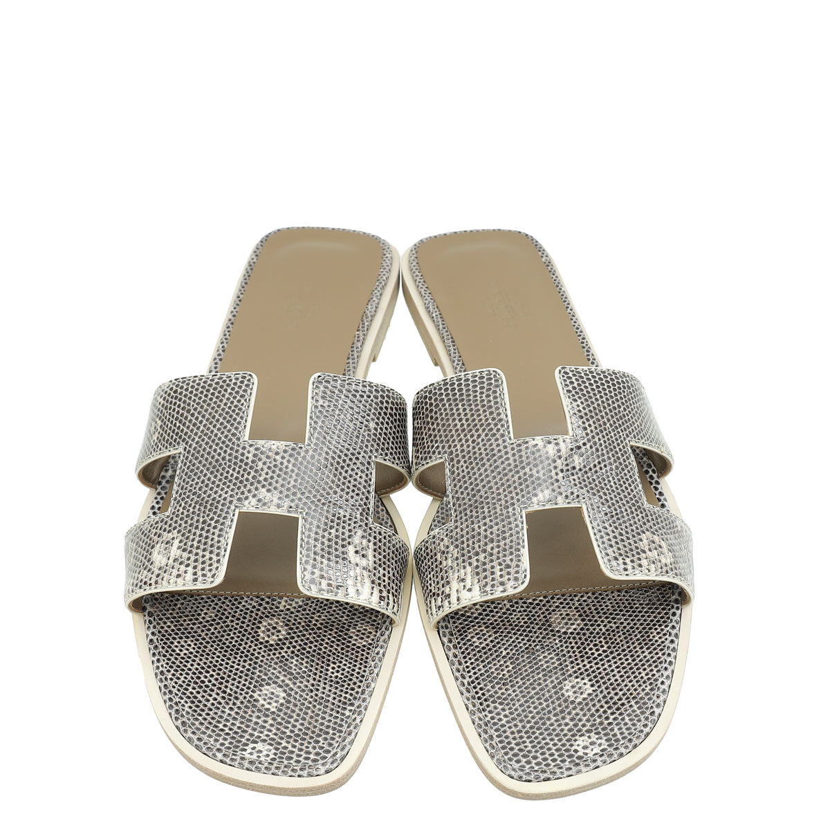 Hermes Ombre Oran Lizard Sandal 39