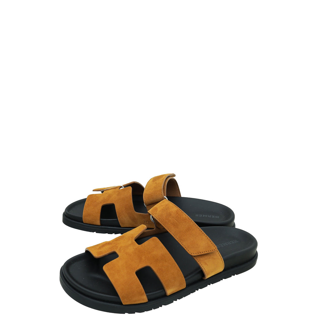 Hermes Natural Suede Goatskin Chypre Sandal 39