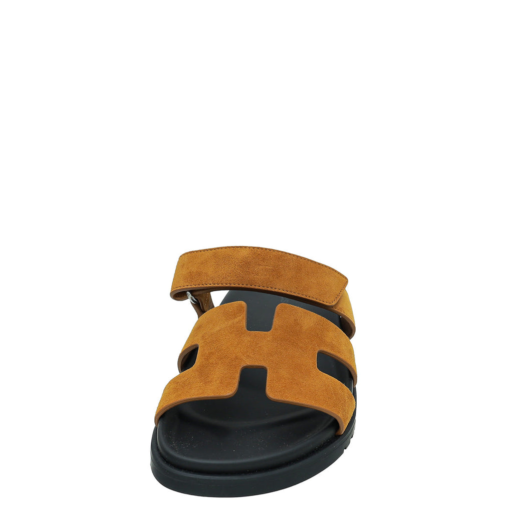 Hermes Natural Suede Goatskin Chypre Sandal 39