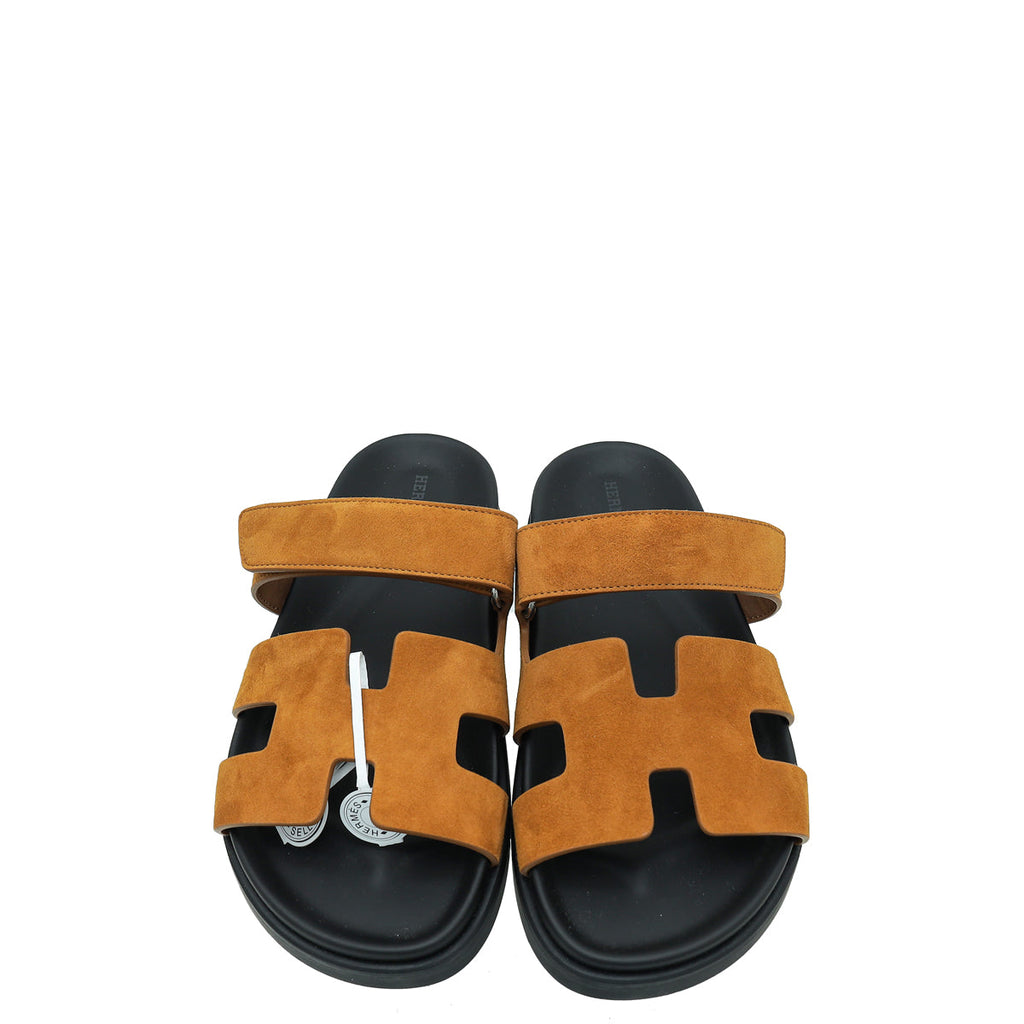 Hermes Natural Suede Goatskin Chypre Sandal 39