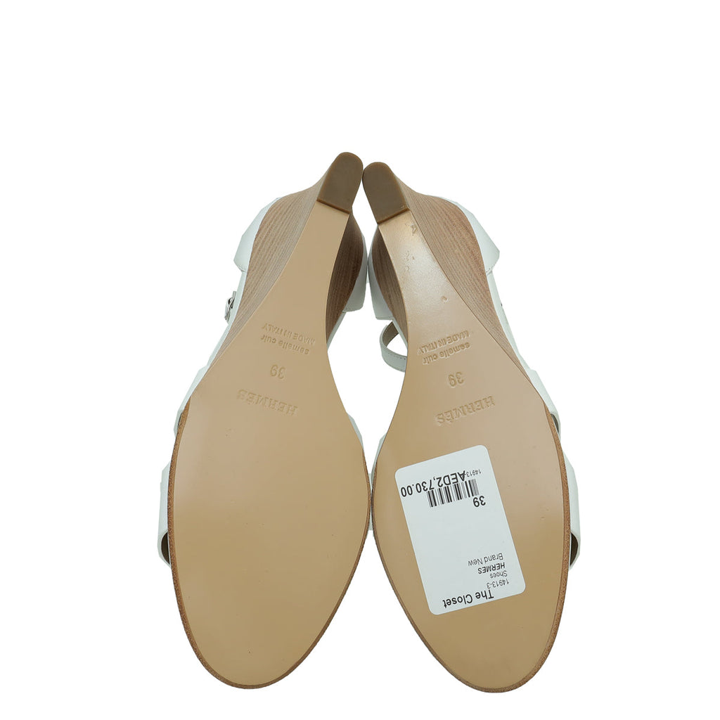 Hermes Blanc Legend Sandal 39