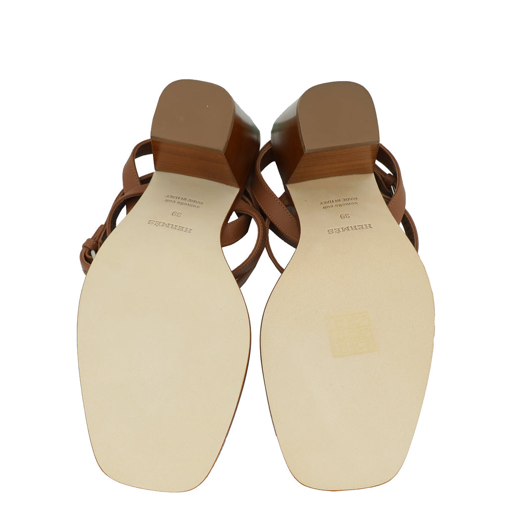 Hermes Gold Ivresse 65 Sandal 39