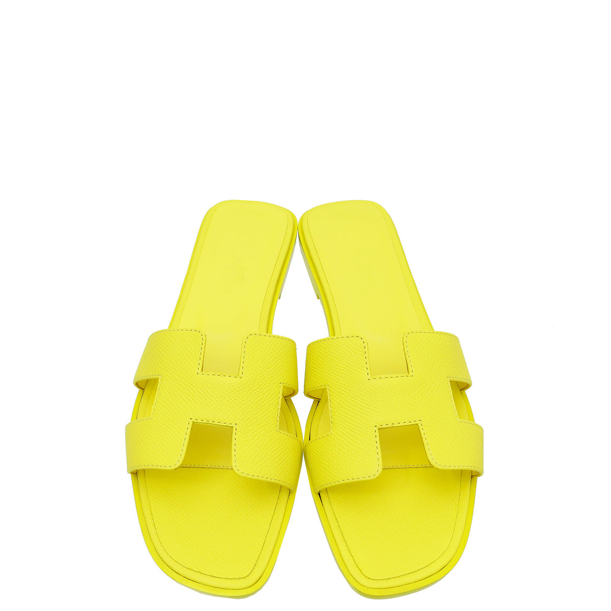 Hermes Cuir Jaune Oran Sandal 39