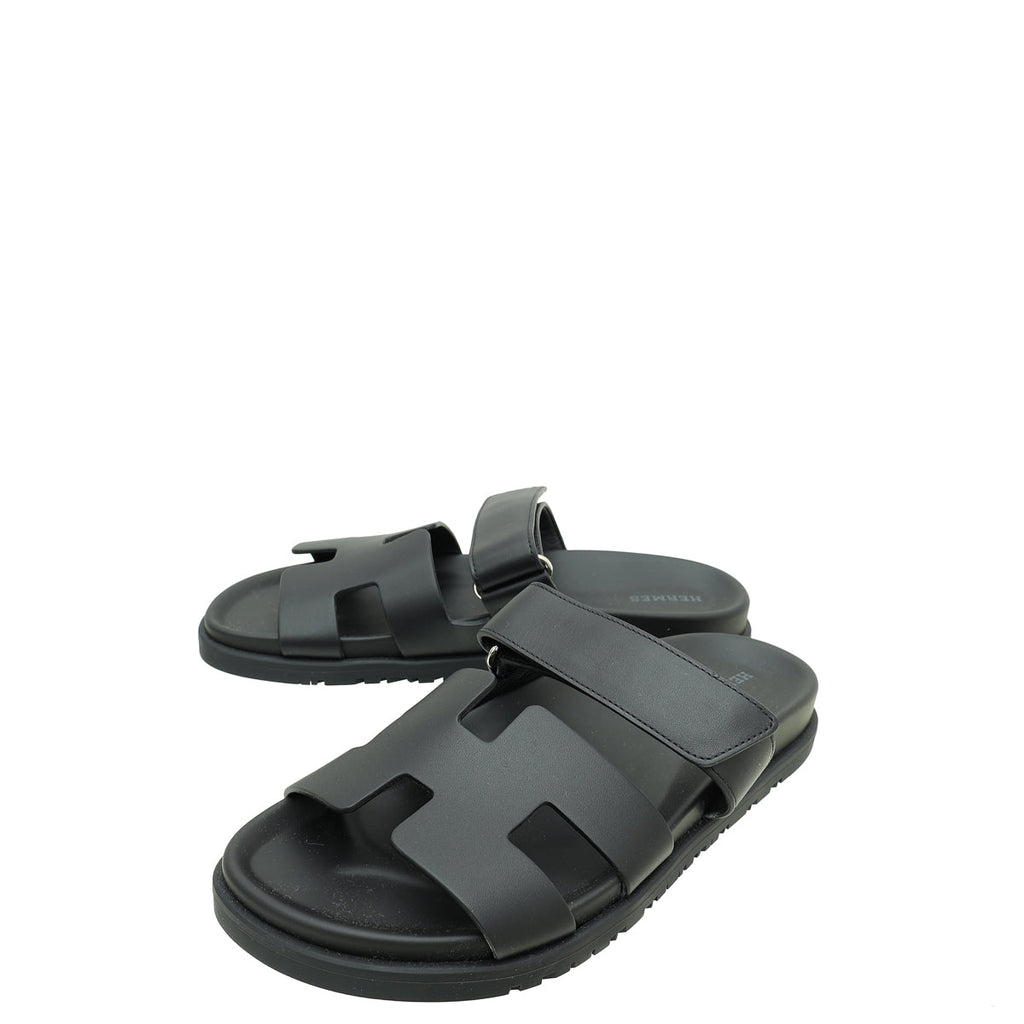Hermes Noir Chypre Sandal 39
