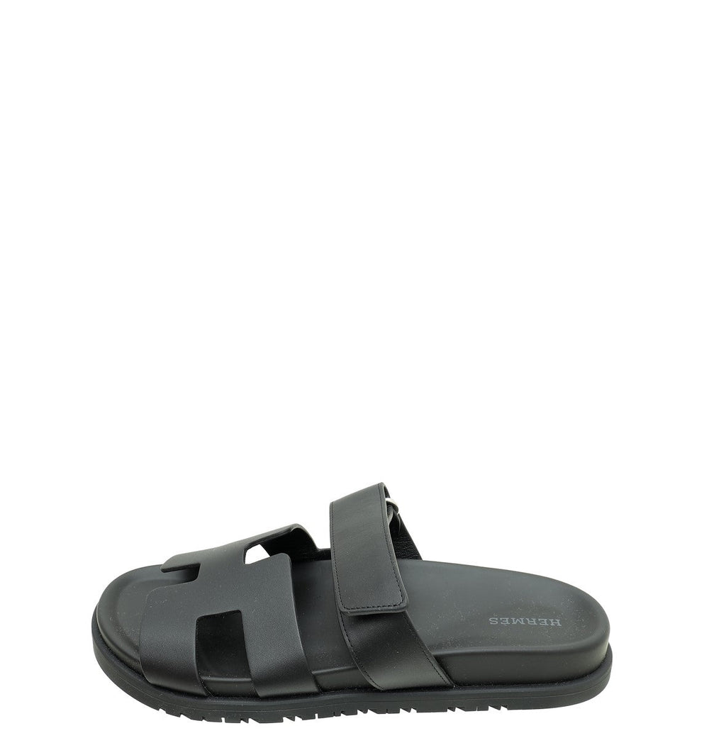 Hermes Noir Chypre Sandal 39