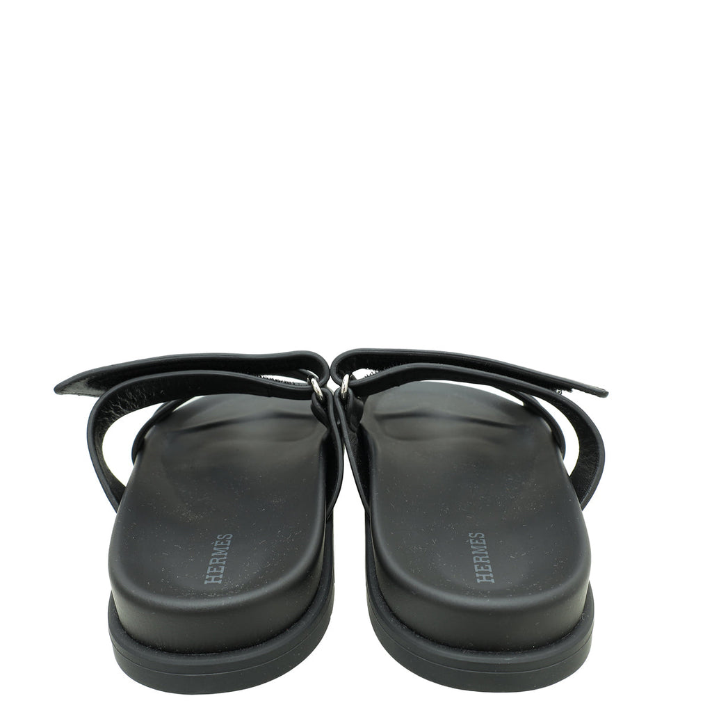 Hermes Noir Chypre Sandal 39
