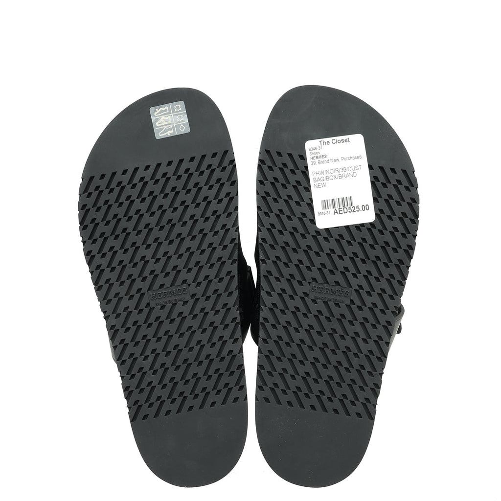 Hermes Noir Chypre Sandal 39