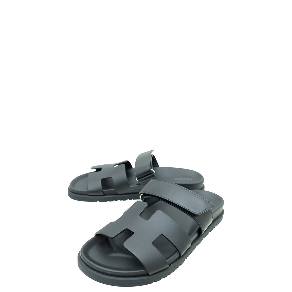 Hermes Noir Chypre Sandal 39