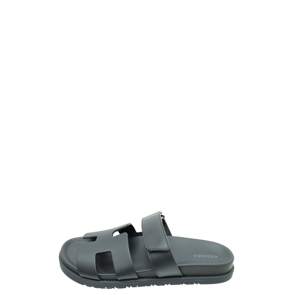 Hermes Noir Chypre Sandal 39
