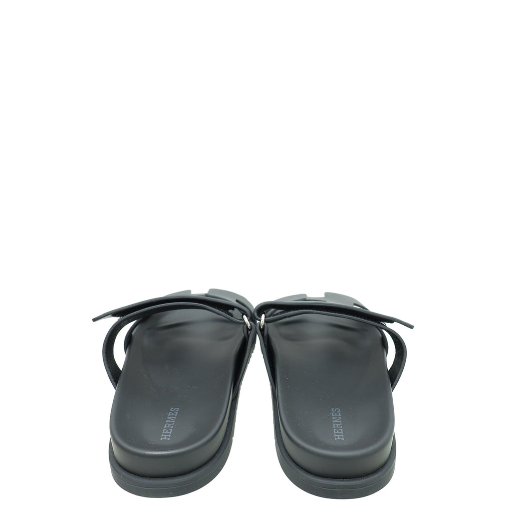 Hermes Noir Chypre Sandal 39