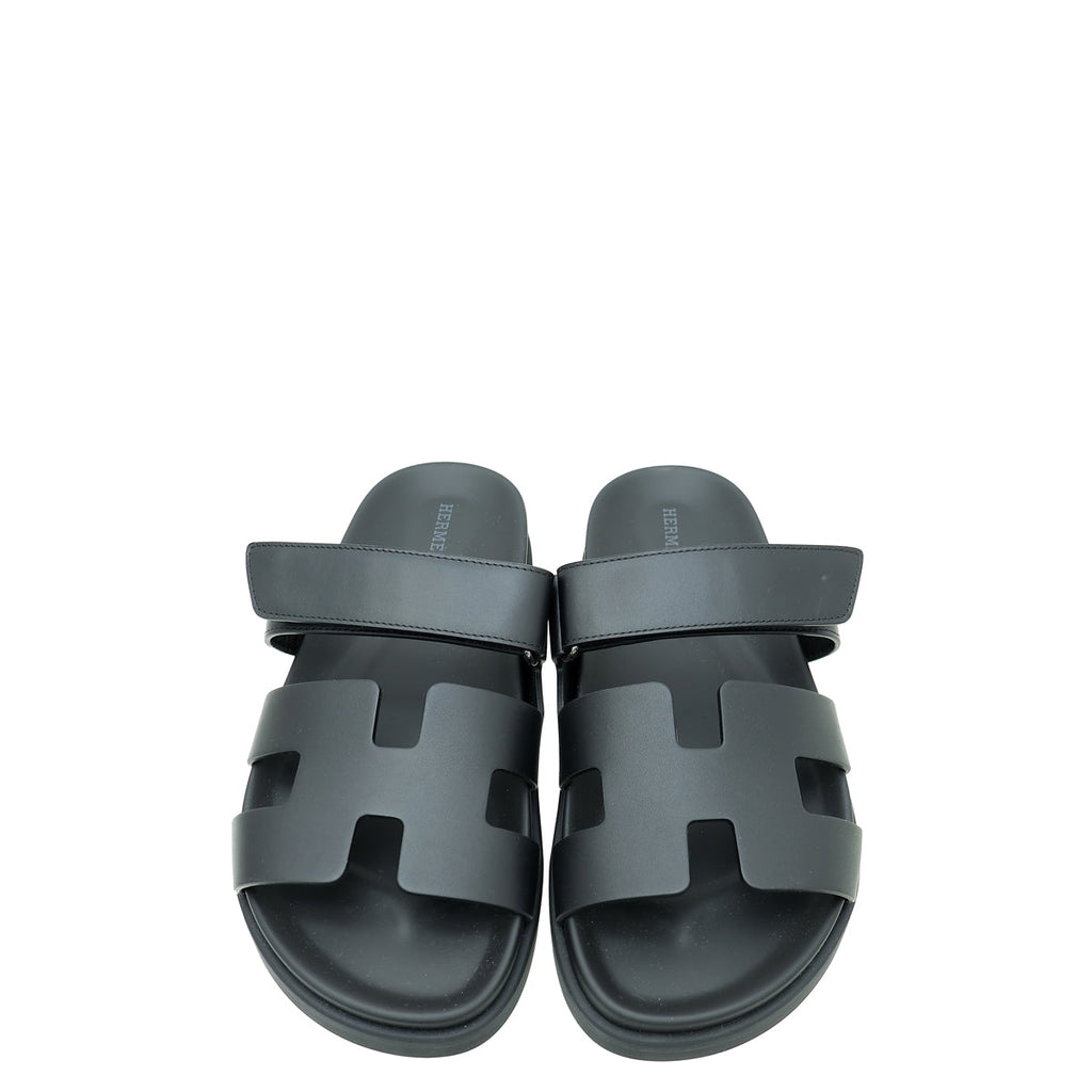 Hermes Noir Chypre Sandal 39