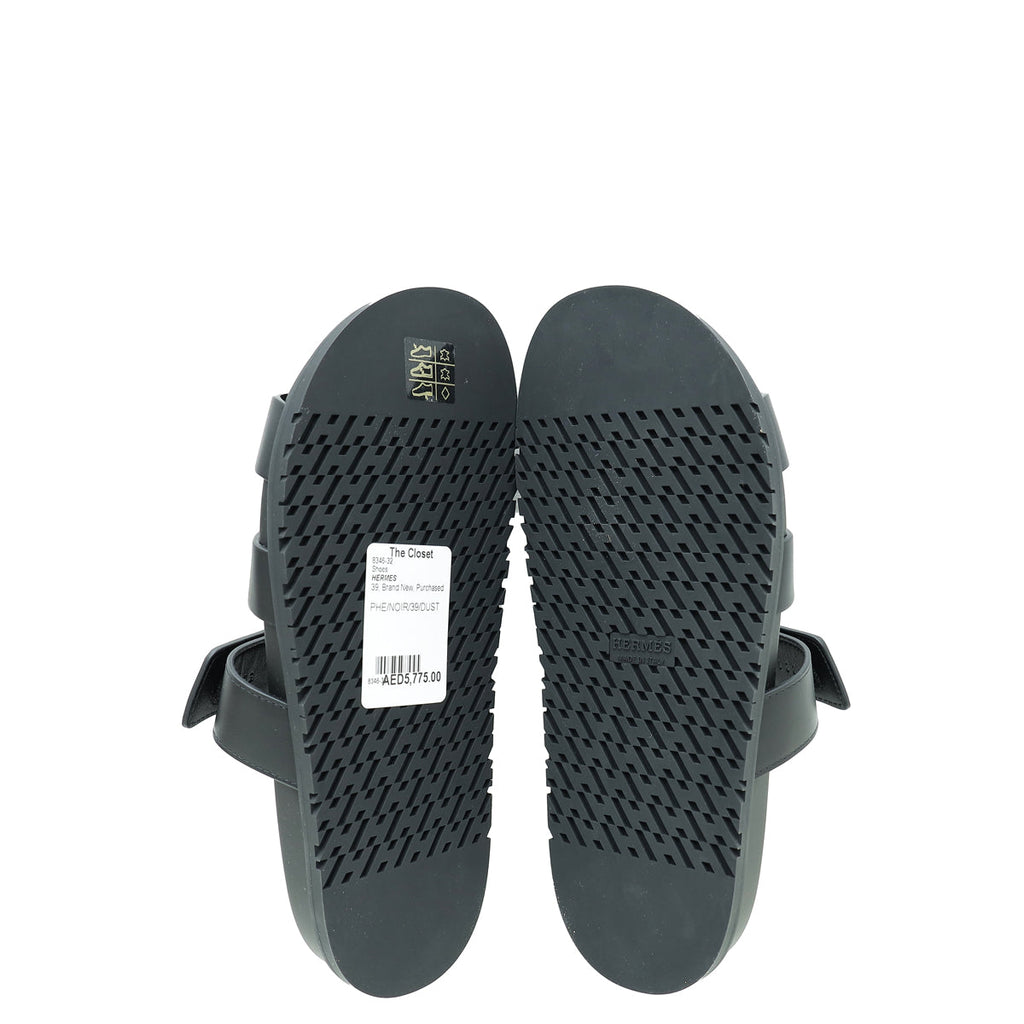 Hermes Noir Chypre Sandal 39