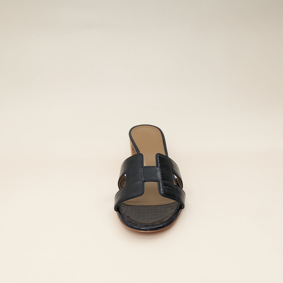 Hermes Bleu Marine Alligator Oasis Mississippiensis Sandal 39