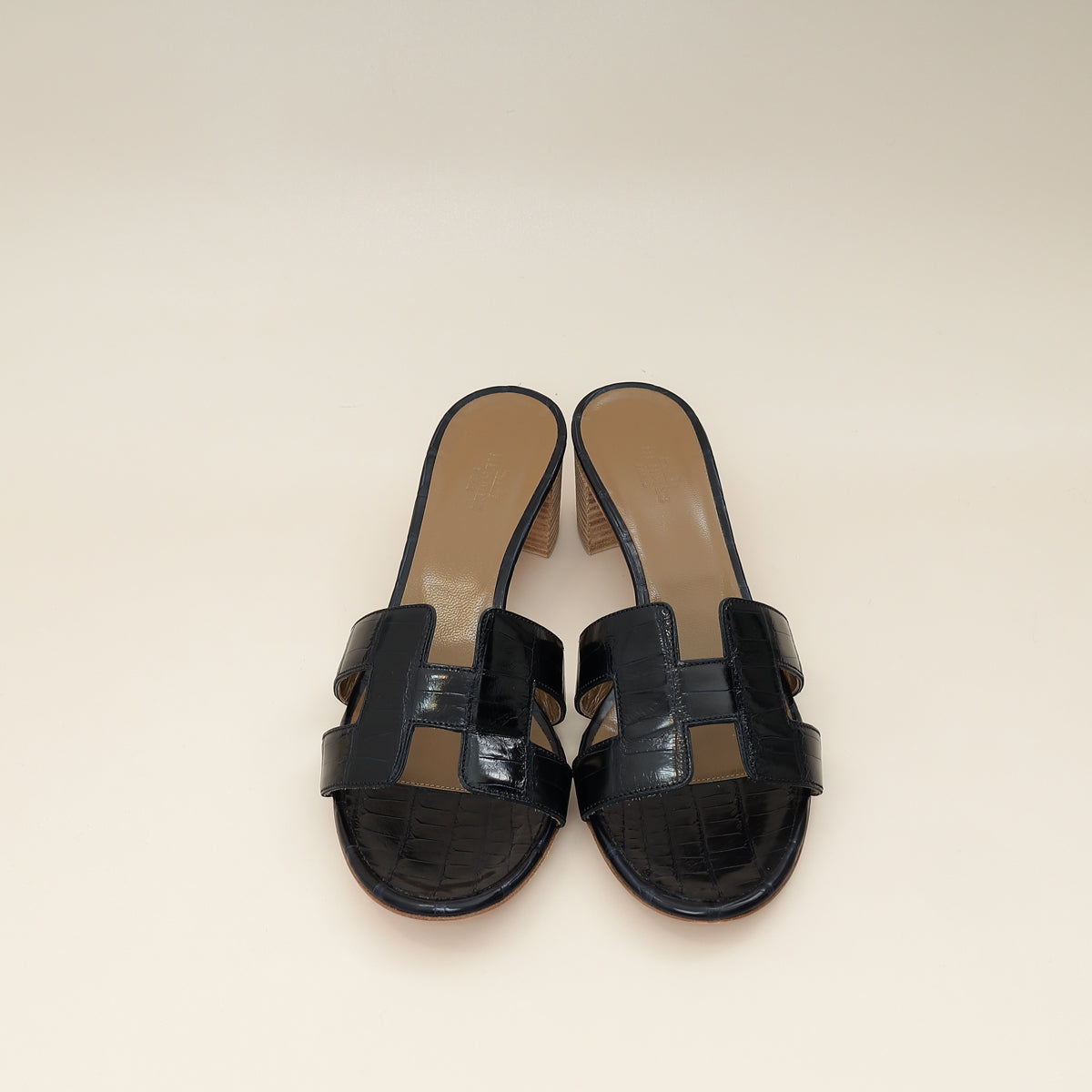 Hermes Bleu Marine Alligator Oasis Mississippiensis Sandal 39