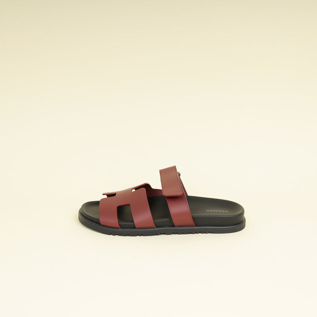 Hermes Rouge H Chypre Sandals 39