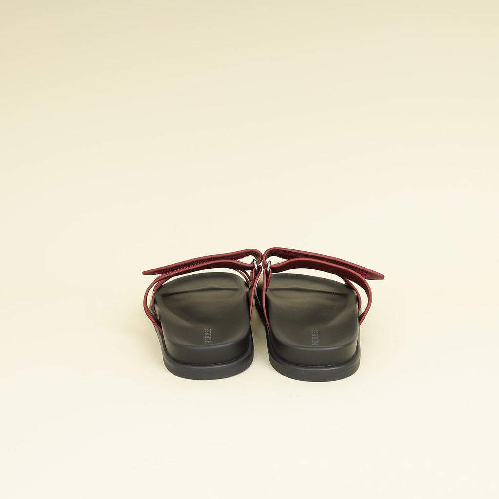 Hermes Rouge H Chypre Sandals 39