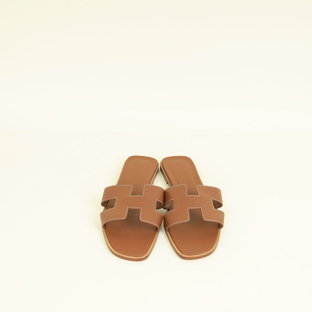 Hermes Gold Oran Sandal 40.5