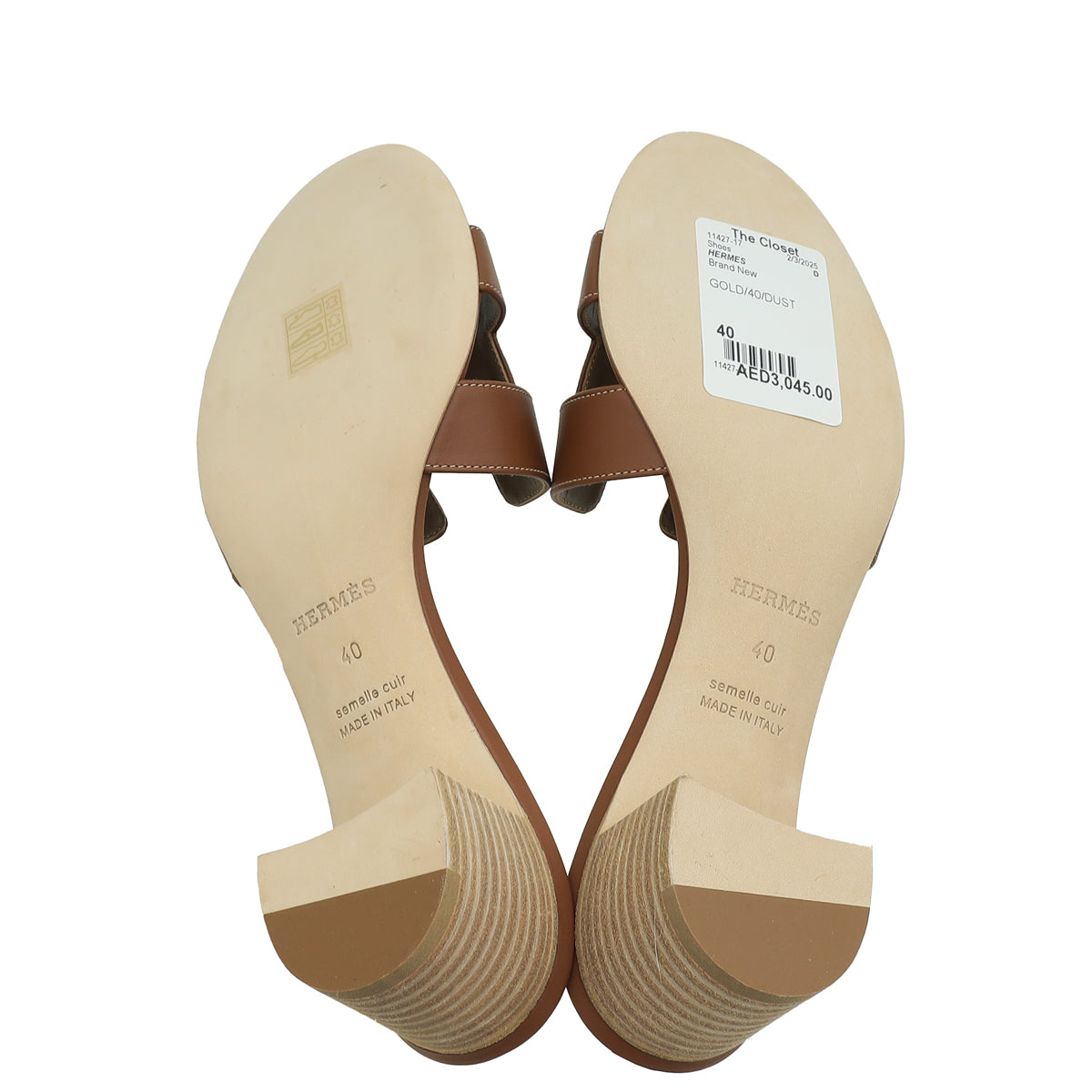 Hermes Gold Oasis Sandal 40