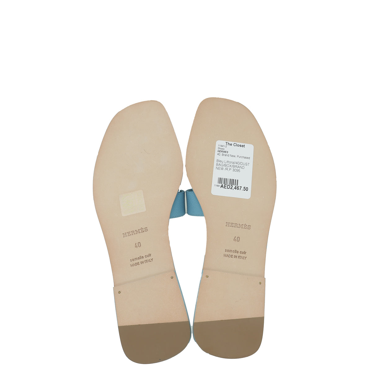 Hermes Bleu Littoral Oran Sandal 40
