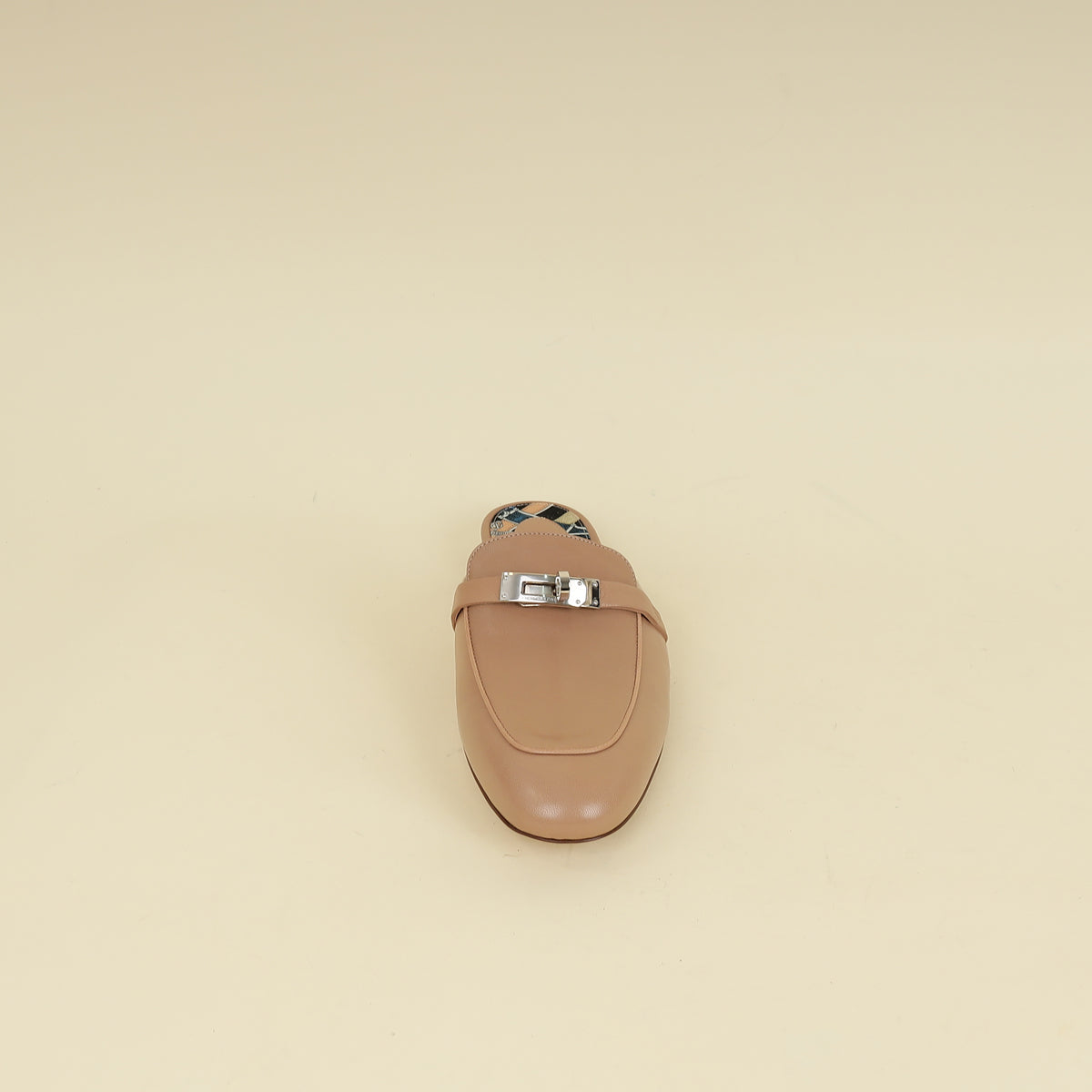 Hermes Beige Sarrazin Patterned Insole Oz Mule 40