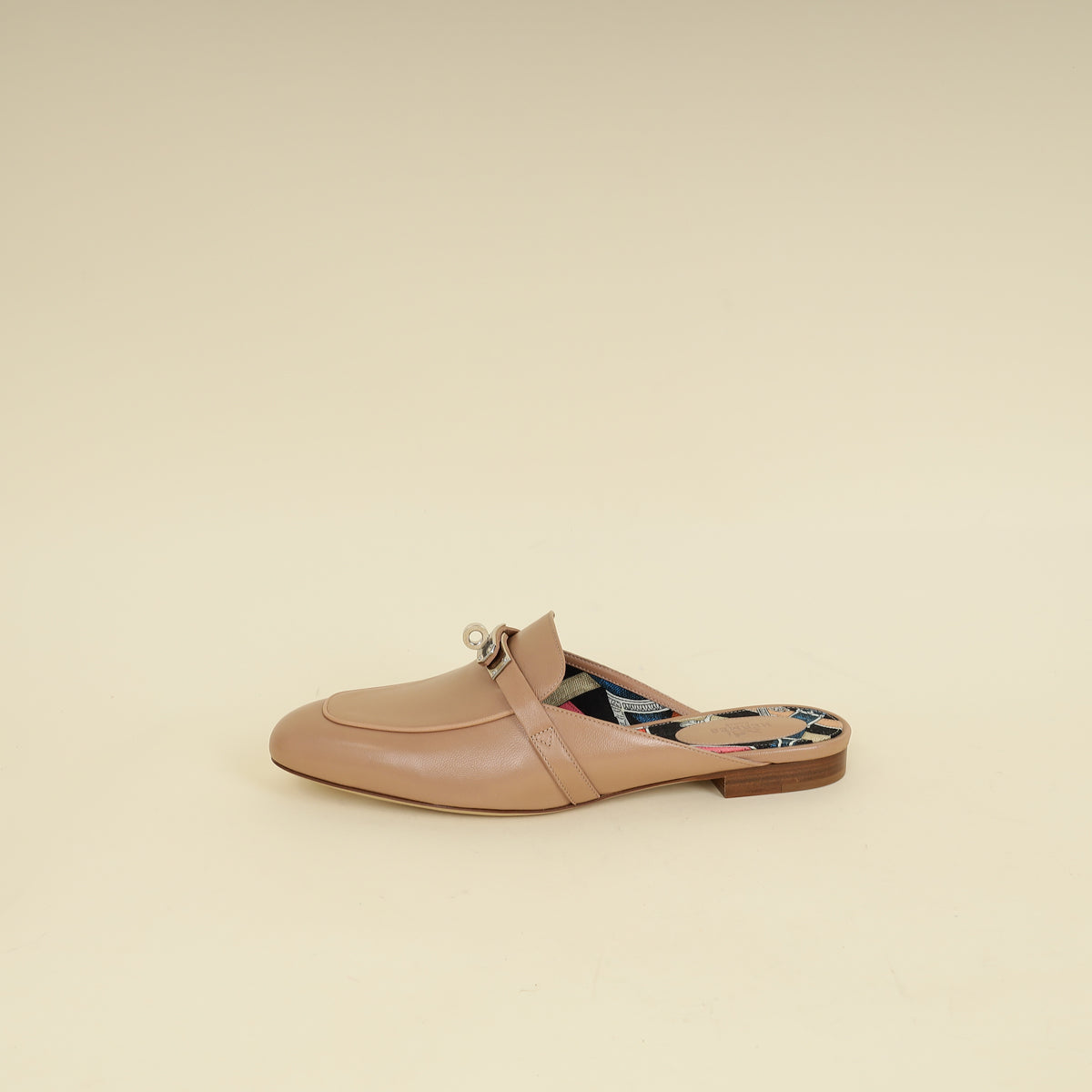 Hermes Beige Sarrazin Patterned Insole Oz Mule 40