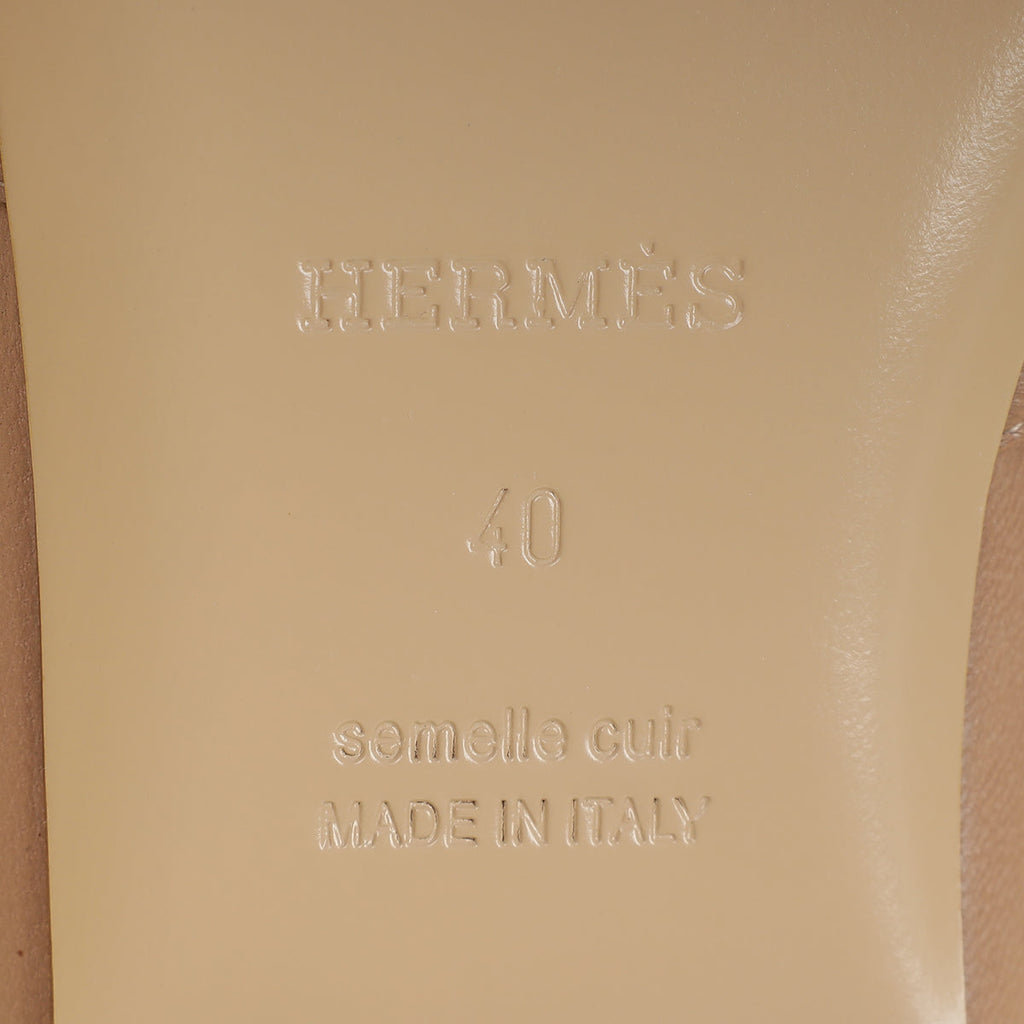 Hermes Beige Sarrazin Patterned Insole Oz Mule 40