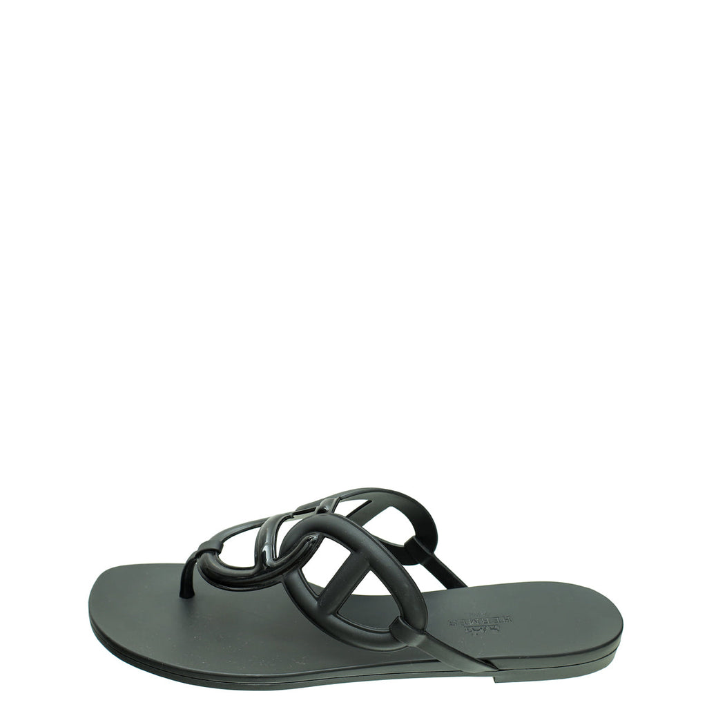 Hermes Noir Egerie Waterproof TPU Sandal 40