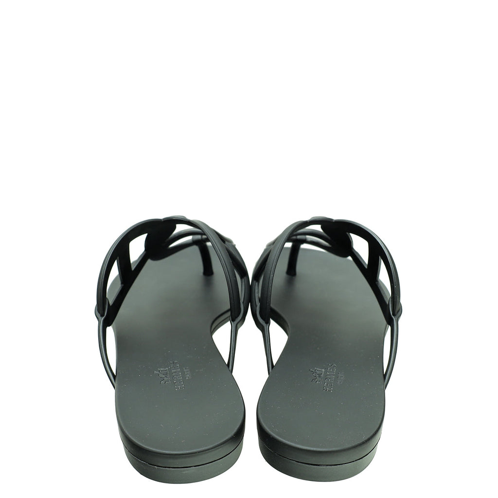 Hermes Noir Egerie Waterproof TPU Sandal 40