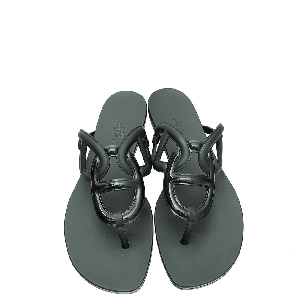 Hermes Noir Egerie Waterproof TPU Sandal 40