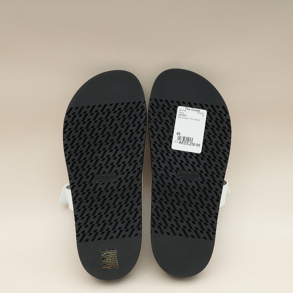 Hermes Blanc Chypre Sandal 40