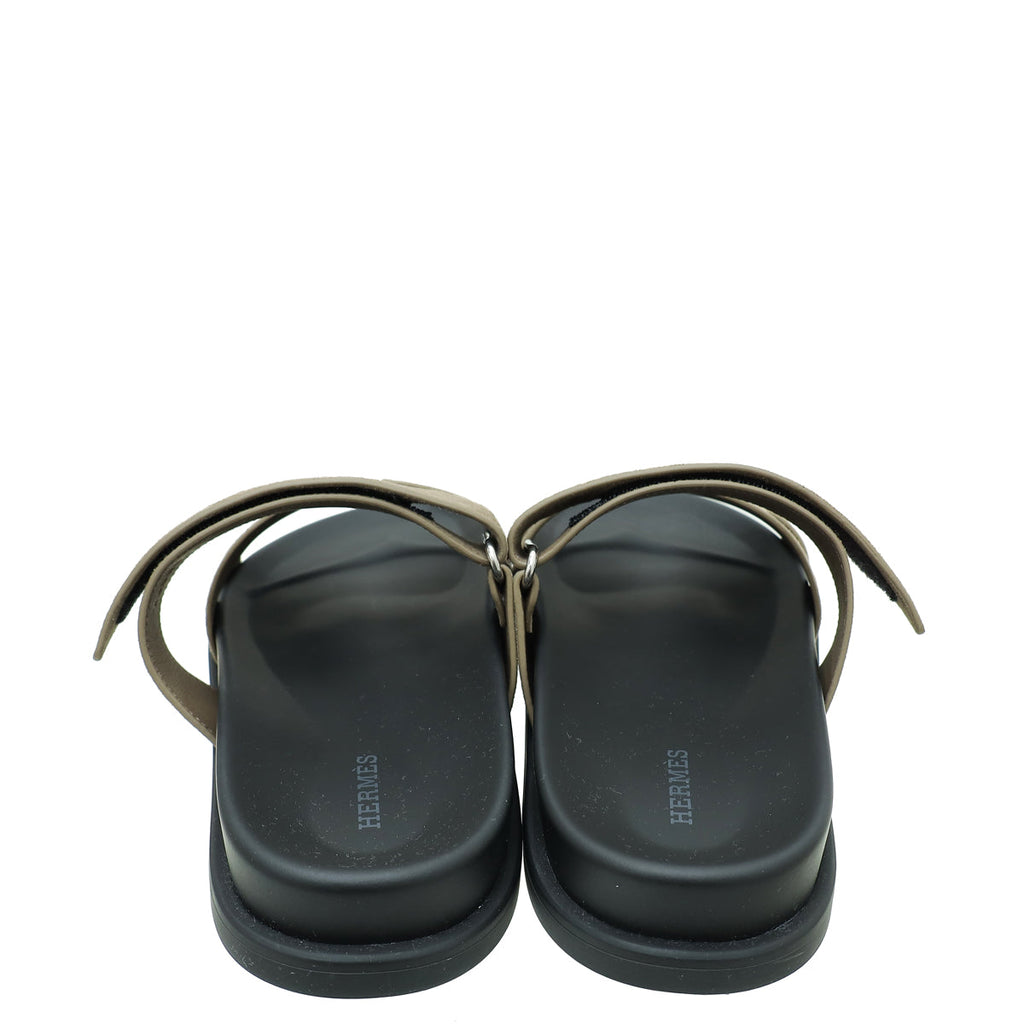 Hermes Etoupe Chypre Goatskin Sandal 41