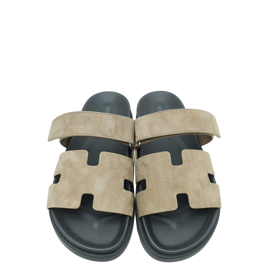 Hermes Etoupe Chypre Goatskin Sandal 41