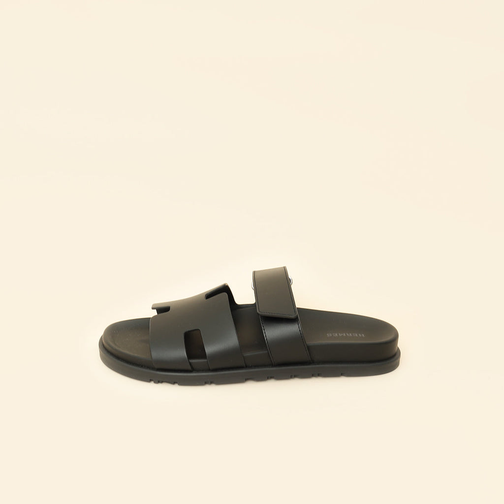 Hermes Black Chypre Sandals 41