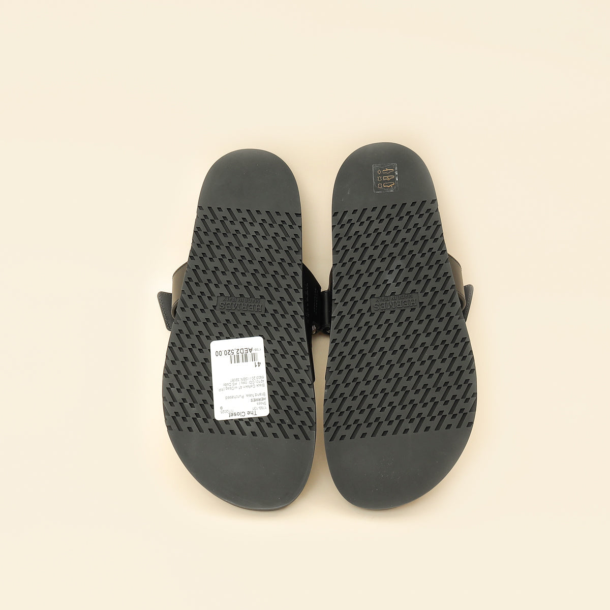 Hermes Black Chypre Sandals 41