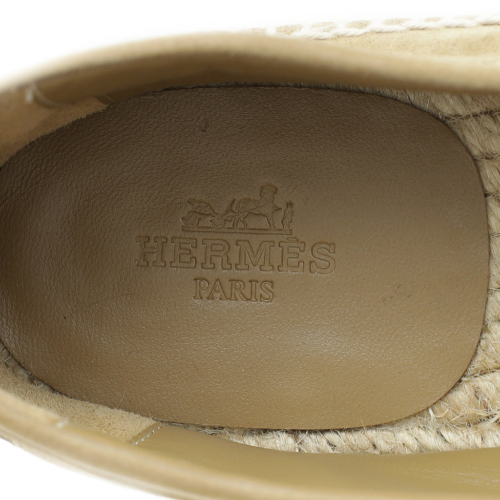 Hermes Beige Sable Trip Suede Goatskin Espadrille 41