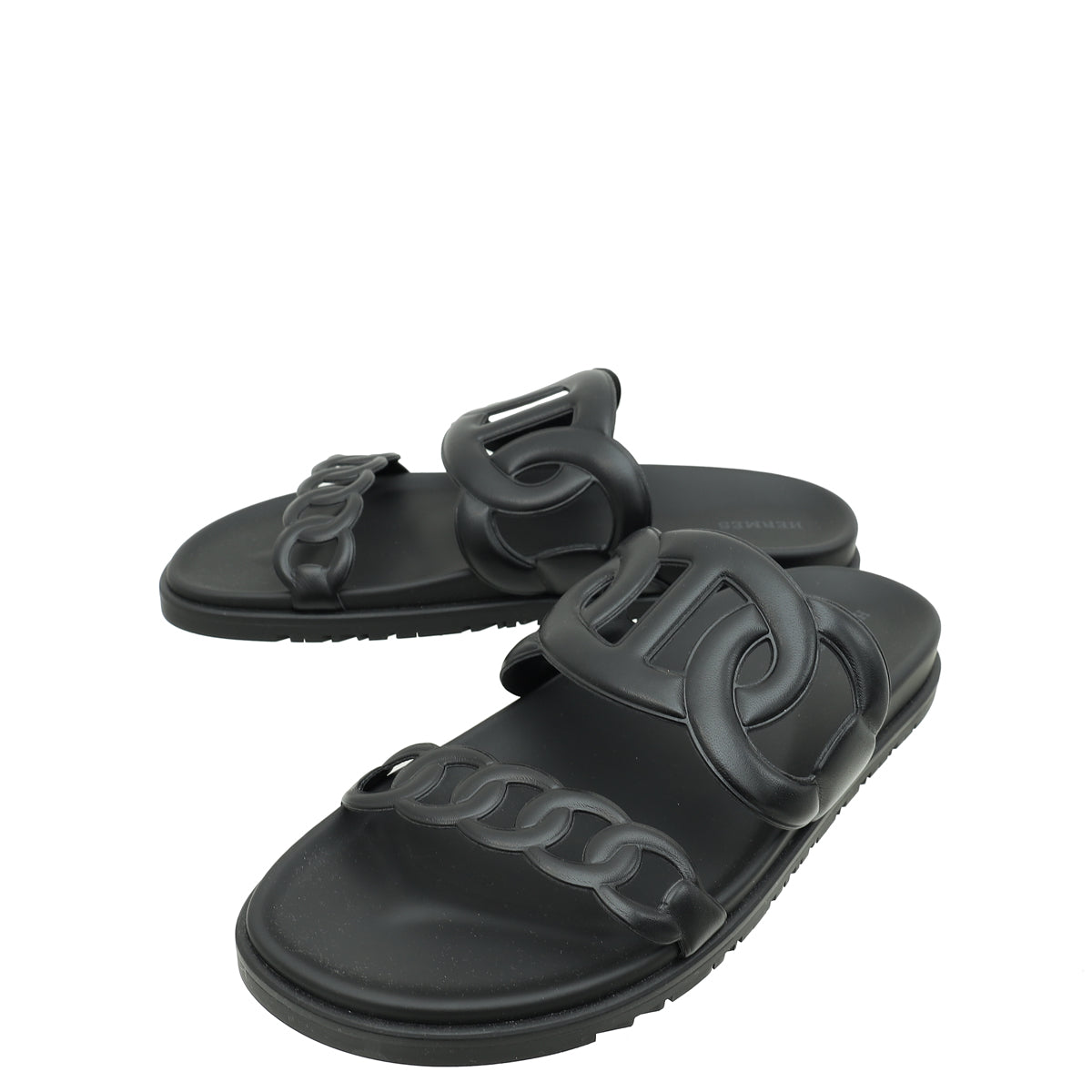 Hermes Noir Extra Sandal 42