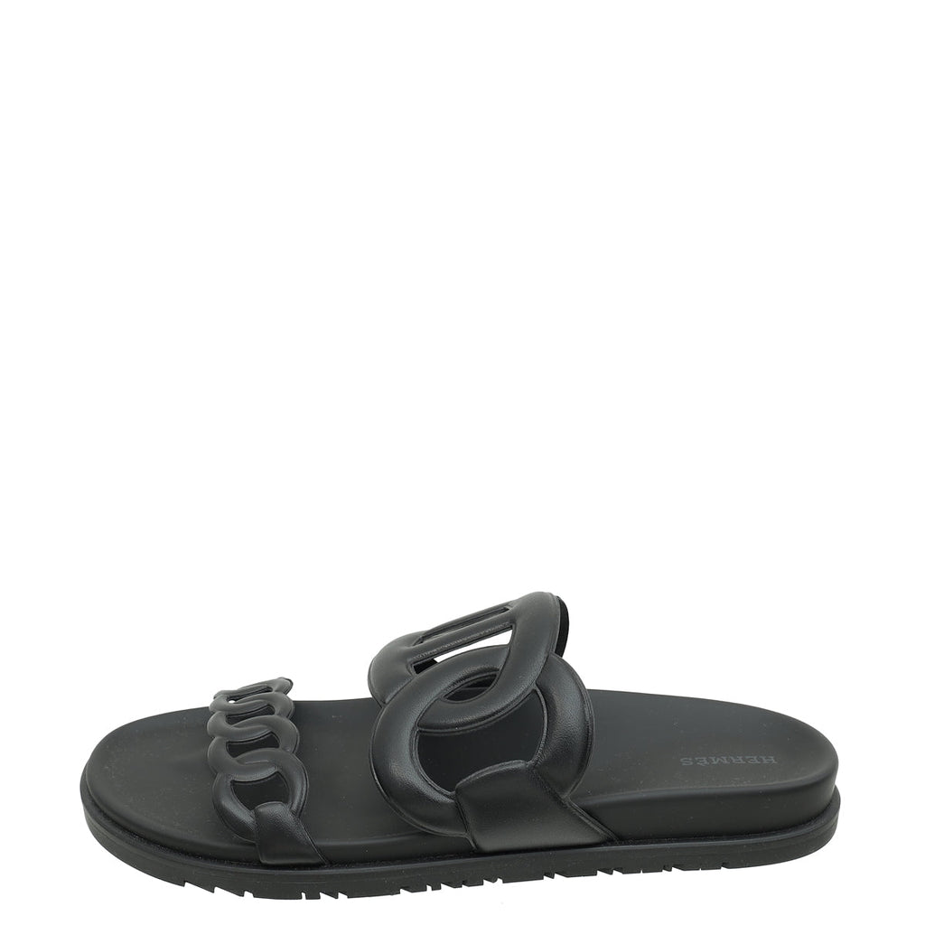 Hermes Noir Extra Sandal 42