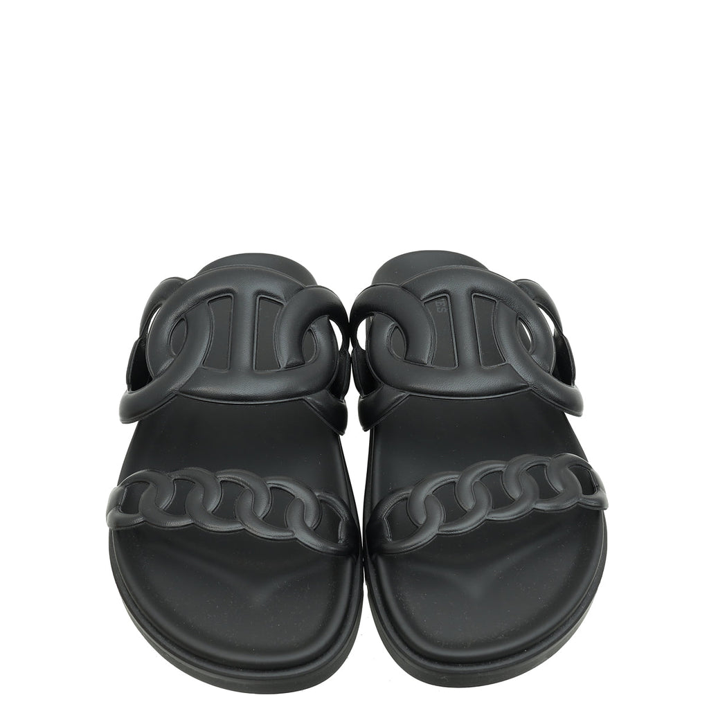 Hermes Noir Extra Sandal 42