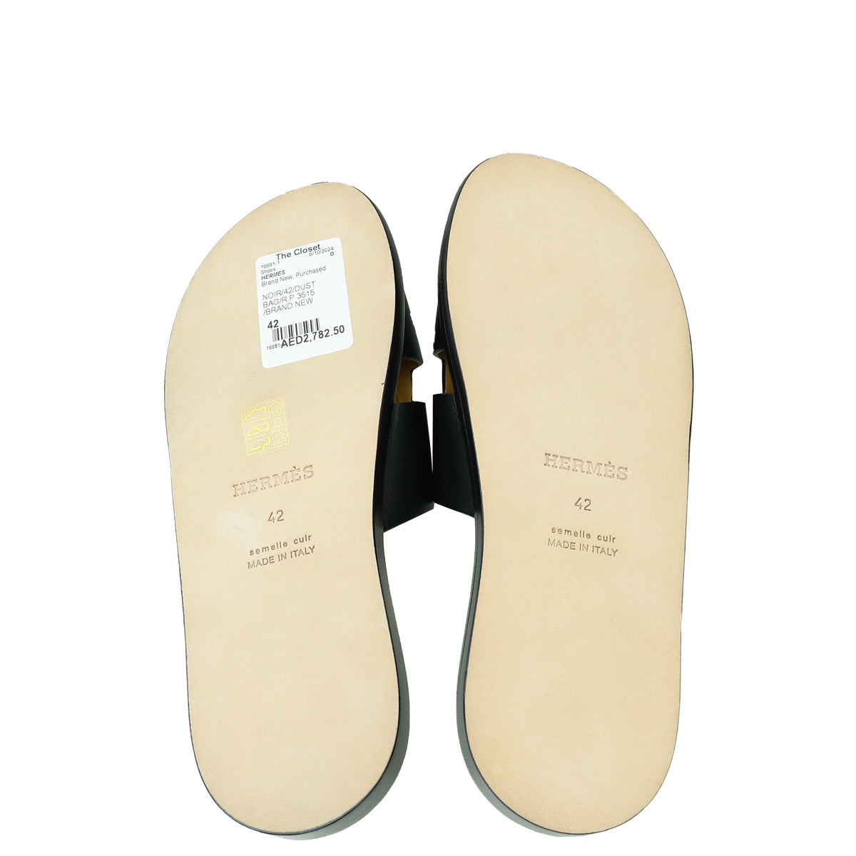 Hermes Noir Izmir Sandal 42