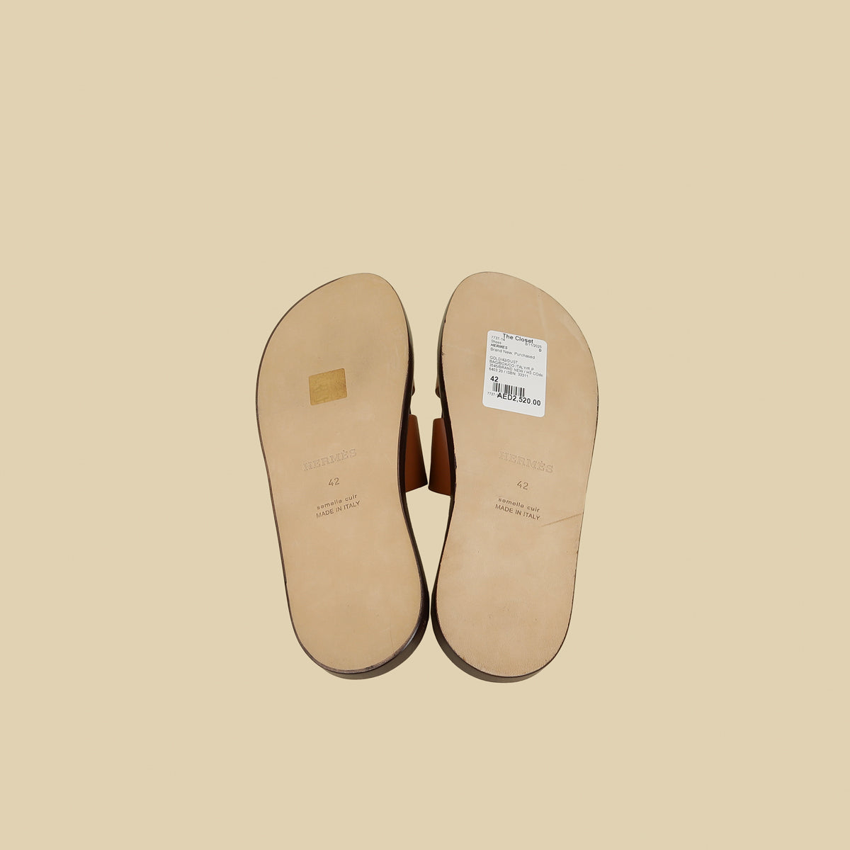 Hermes Gold Izmir Sandal 42