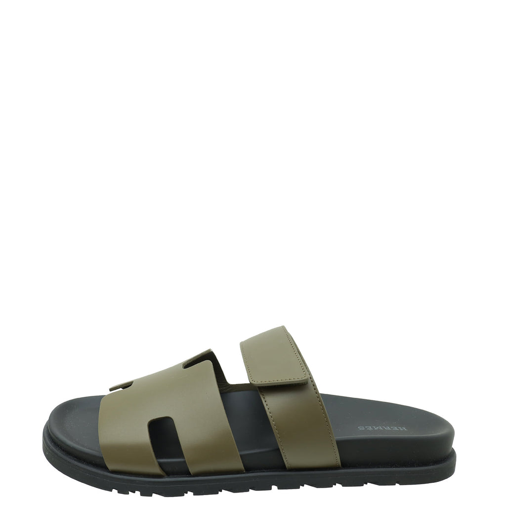 Hermes Vert Toundra Chypre Sandals 43