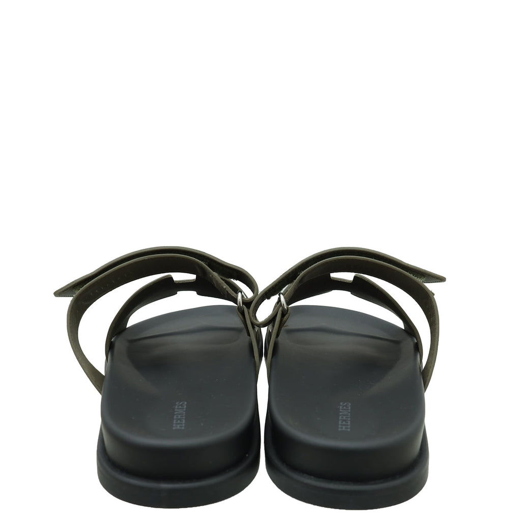 Hermes Vert Toundra Chypre Sandals 43