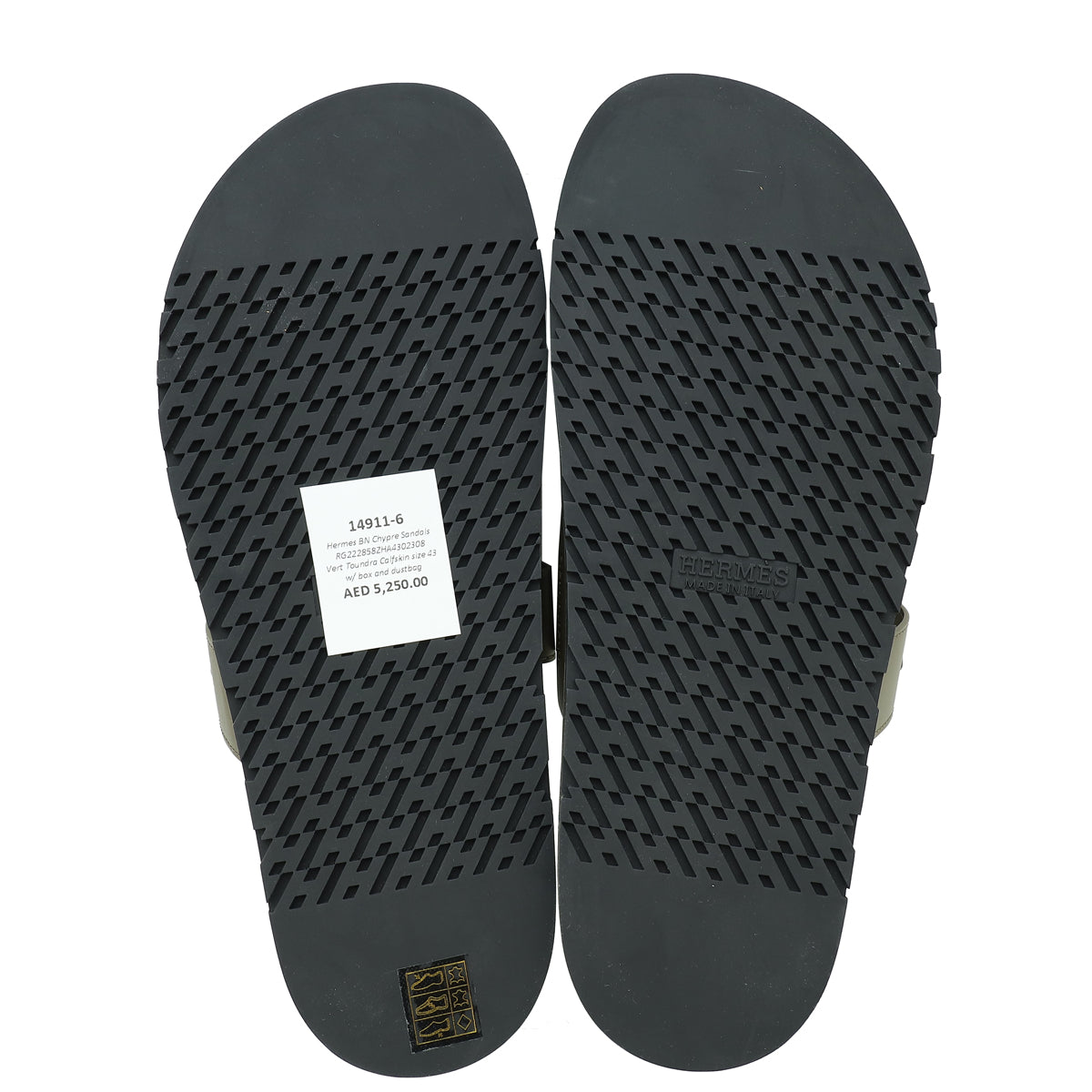 Hermes Vert Toundra Chypre Sandals 43