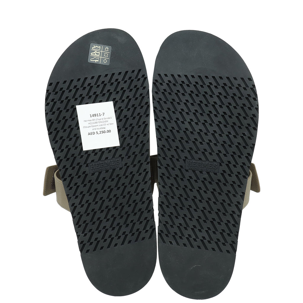 Hermes Etoupe Chypre Sandals 43