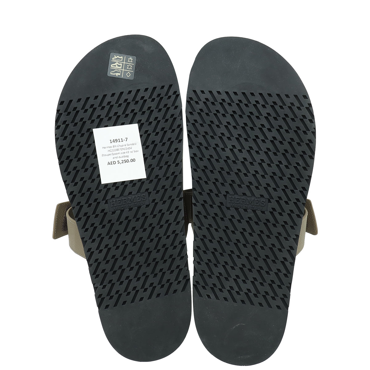 Hermes Etoupe Chypre Sandals 43